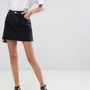 NWT Zara black denim mini skirt